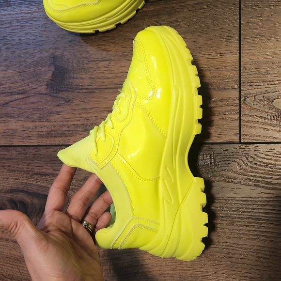 Chunky Lug Neon Sneakers - Picture 9 of 16